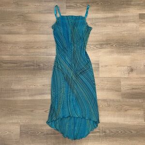 Vintage Y2K Ginger by KST Crinkle Hi-lo Adjustable Strap Dress